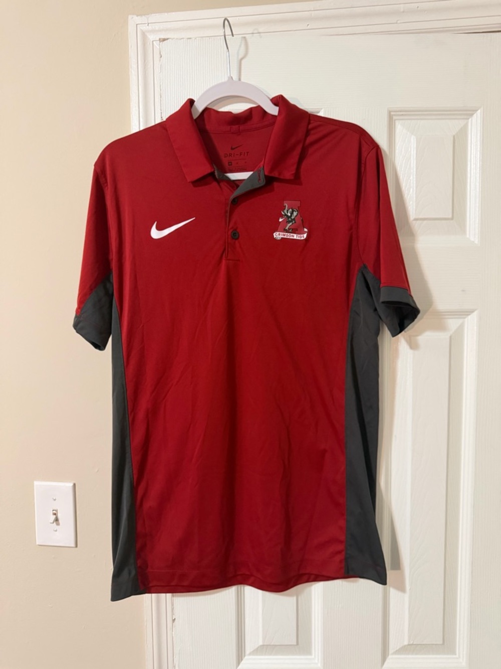 Nike Alabama Crimson Tide Men’s Red and Gray Athletic Polo